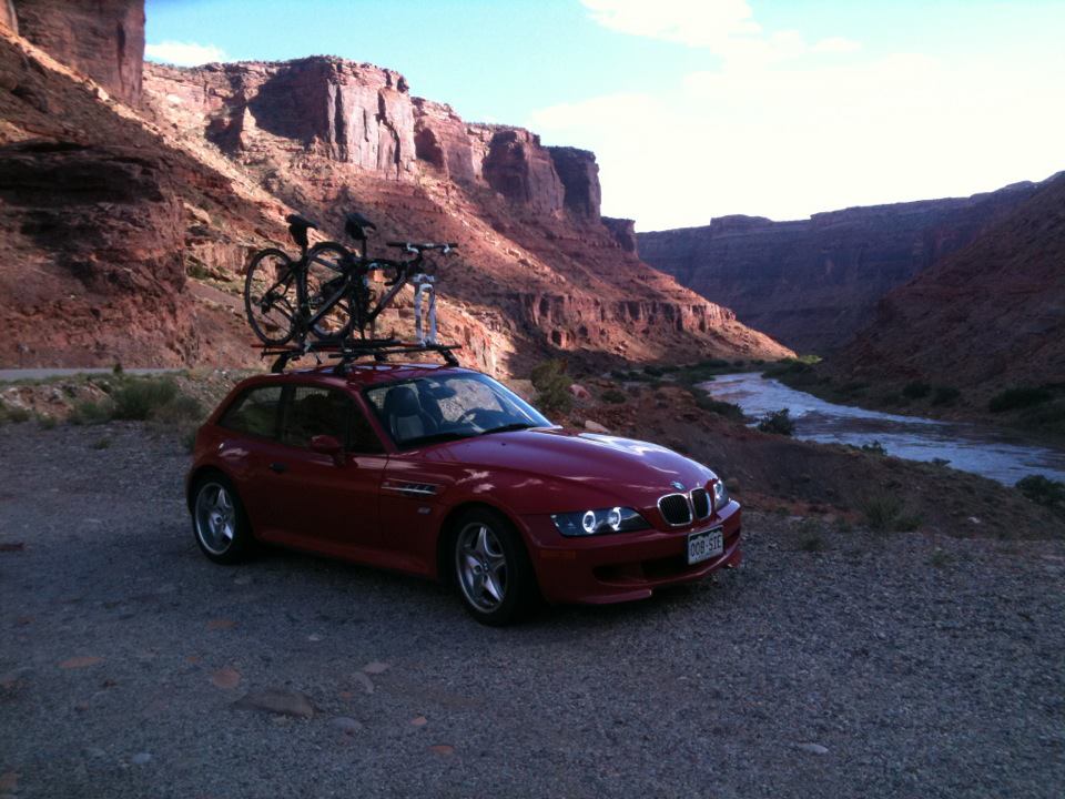 Imola Red M Coupe with Roof Rack in Moab, Utah